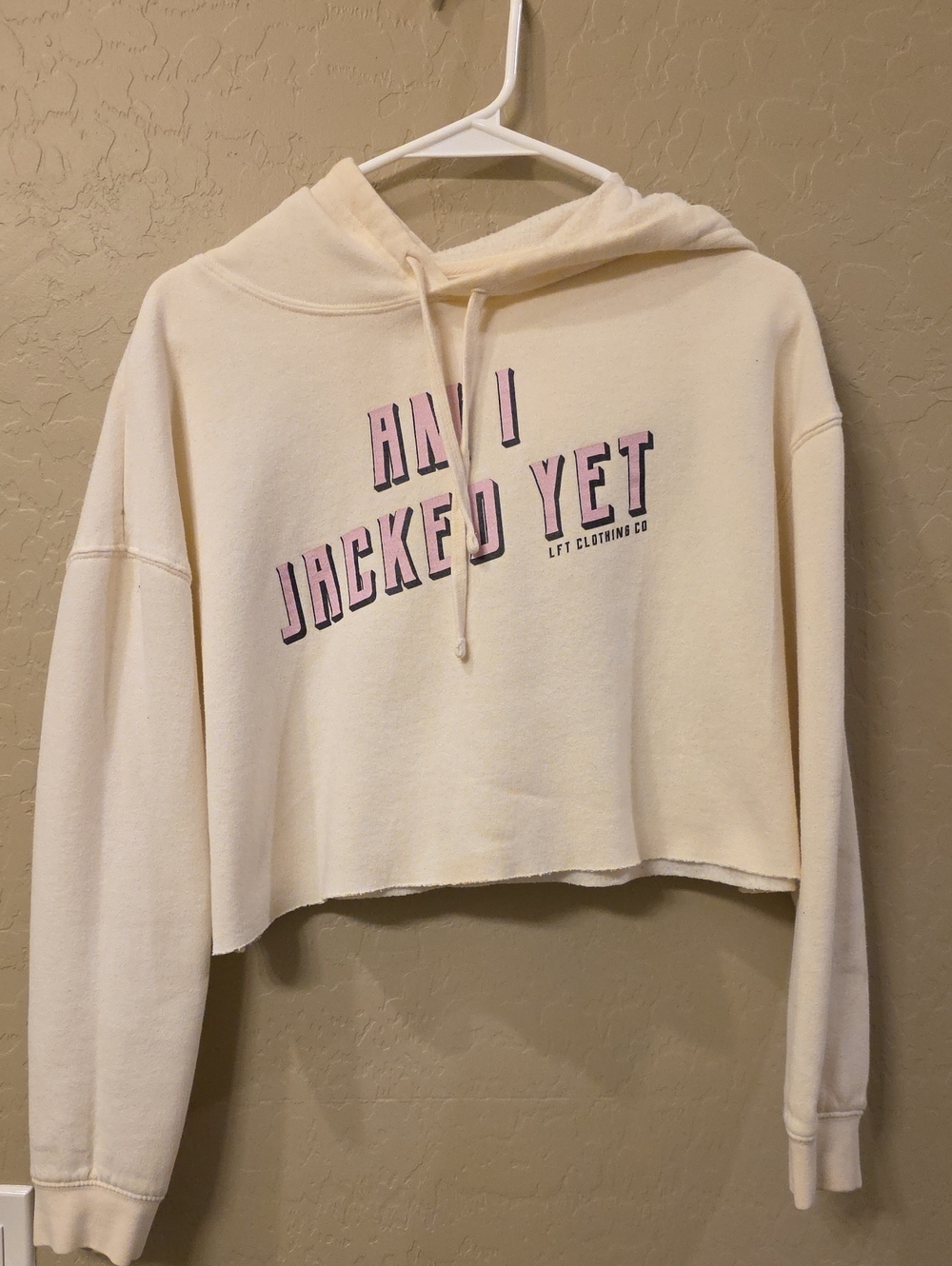 LFT Clothing Cream Cropped Hoodie